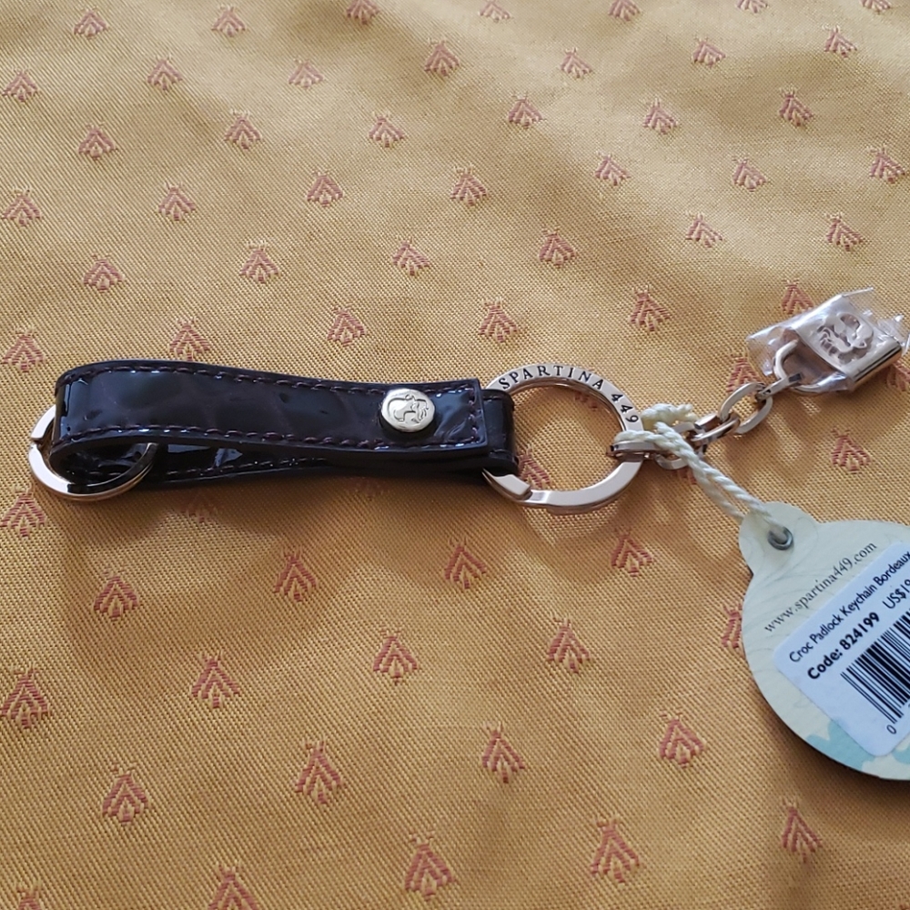 Spartina 449 Croc Padlock Leather Keychain